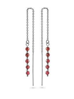 AGAIN Jewelry Orecchini a catena in argento con granato AJKNS005 donna