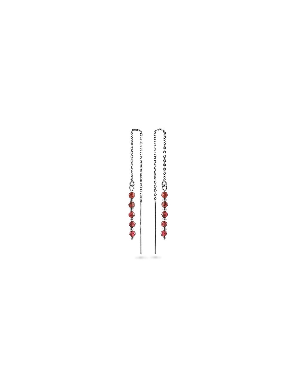 AGAIN Jewelry Orecchini a catena in argento con granato AJKNS005 donna