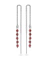 AGAIN Jewelry Orecchini a catena in argento con granato AJKNS005 donna