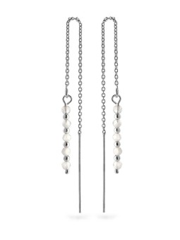 AGAIN Jewelry Orecchini a catena in argento con pietra di luna AJKNS003 donna