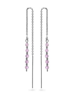 AGAIN Jewelry Orecchini a catena in argento con ametista AJKNS004 donna