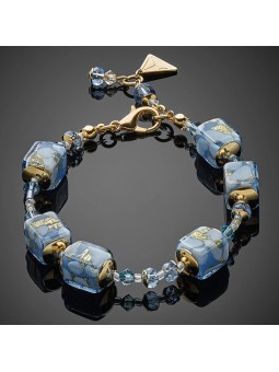 Lampglas Bracciale Heavenly Glow 2 con perle in vetro di vetro 24 carati BCU60 donna