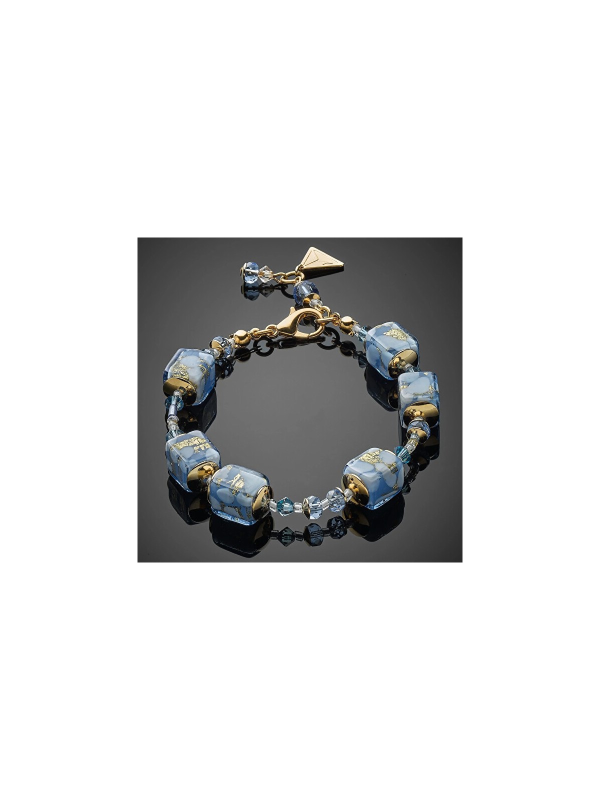Lampglas Bracciale Heavenly Glow 2 con perle in vetro di vetro 24 carati BCU60 donna