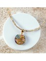 Lampglas Collana doppia Art Nouveau con oro 24 carati e perla in vetro di lampglas NP48 donna