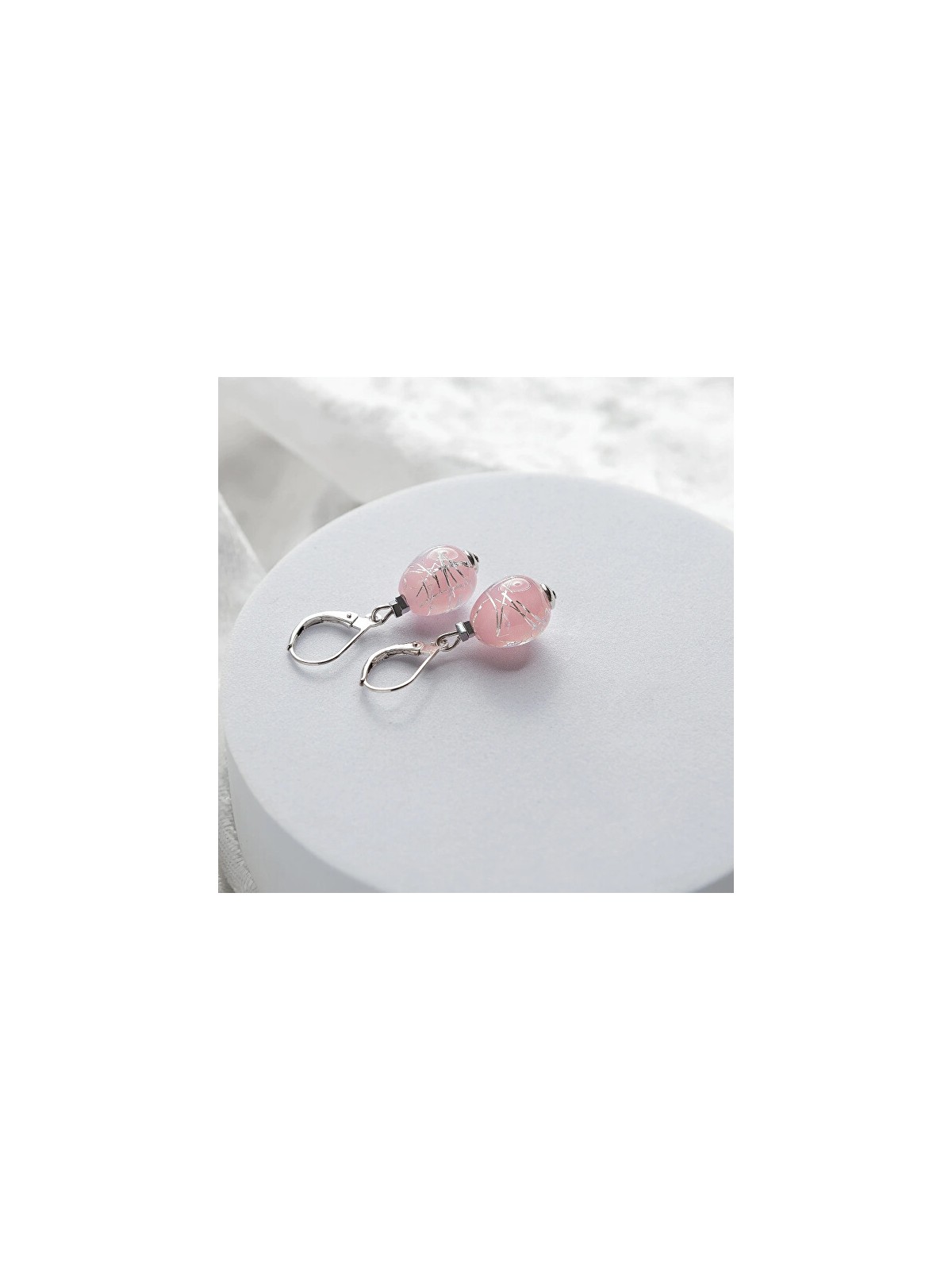 Lampglas Orecchini rosa nude tenue in argento sterling ENM5/AG/RHO donna