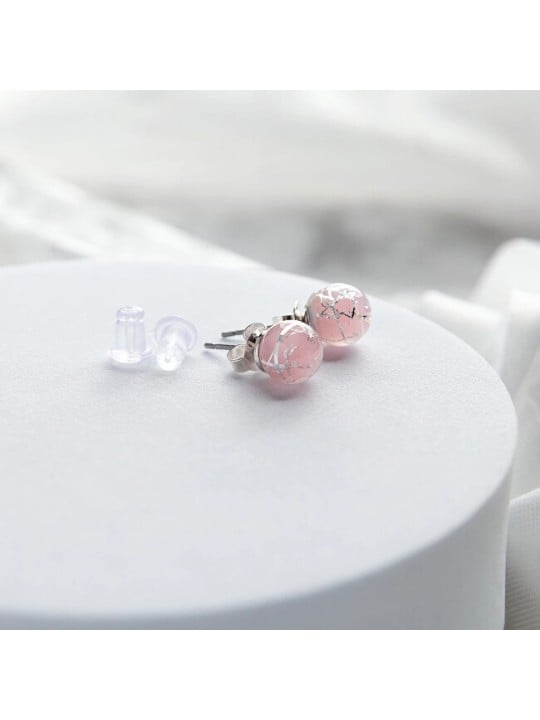 Lampglas Orecchini rosa nude tenue in argento sterling ENM5/AG/RHO-PU donna