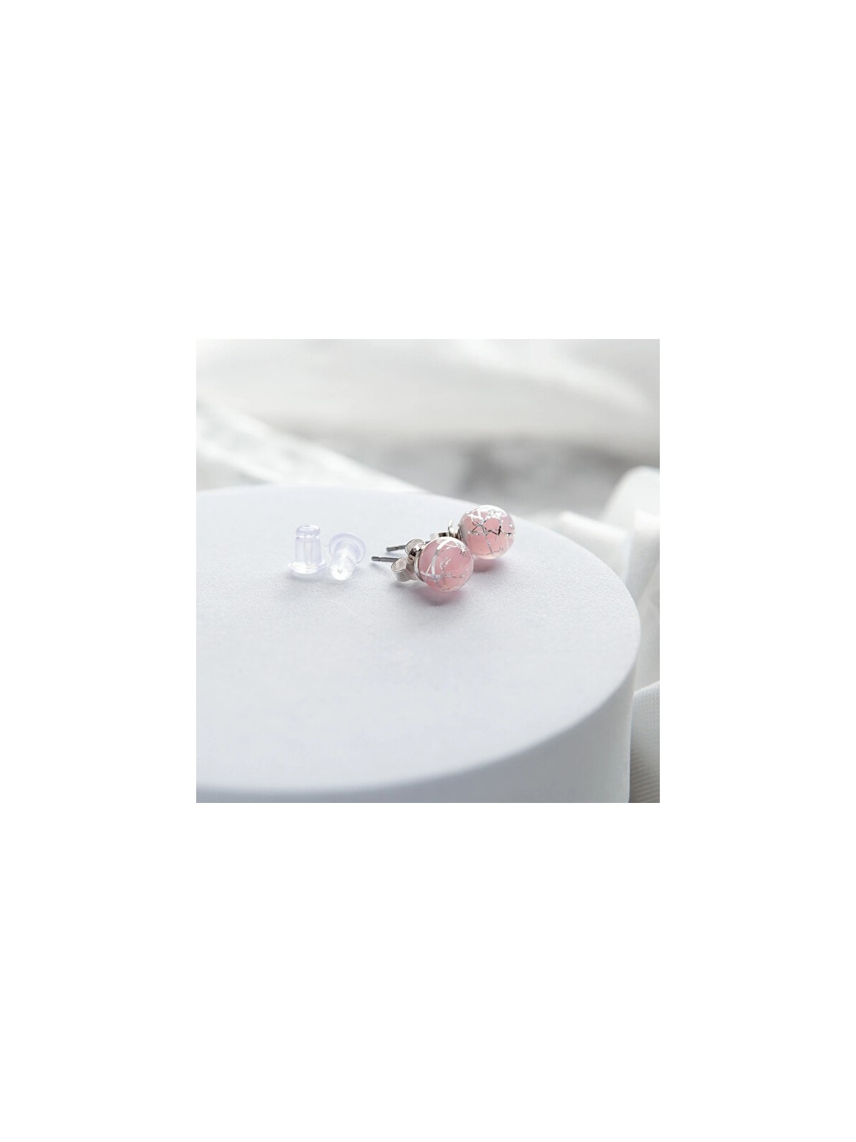 Lampglas Orecchini rosa nude tenue in argento sterling ENM5/AG/RHO-PU donna