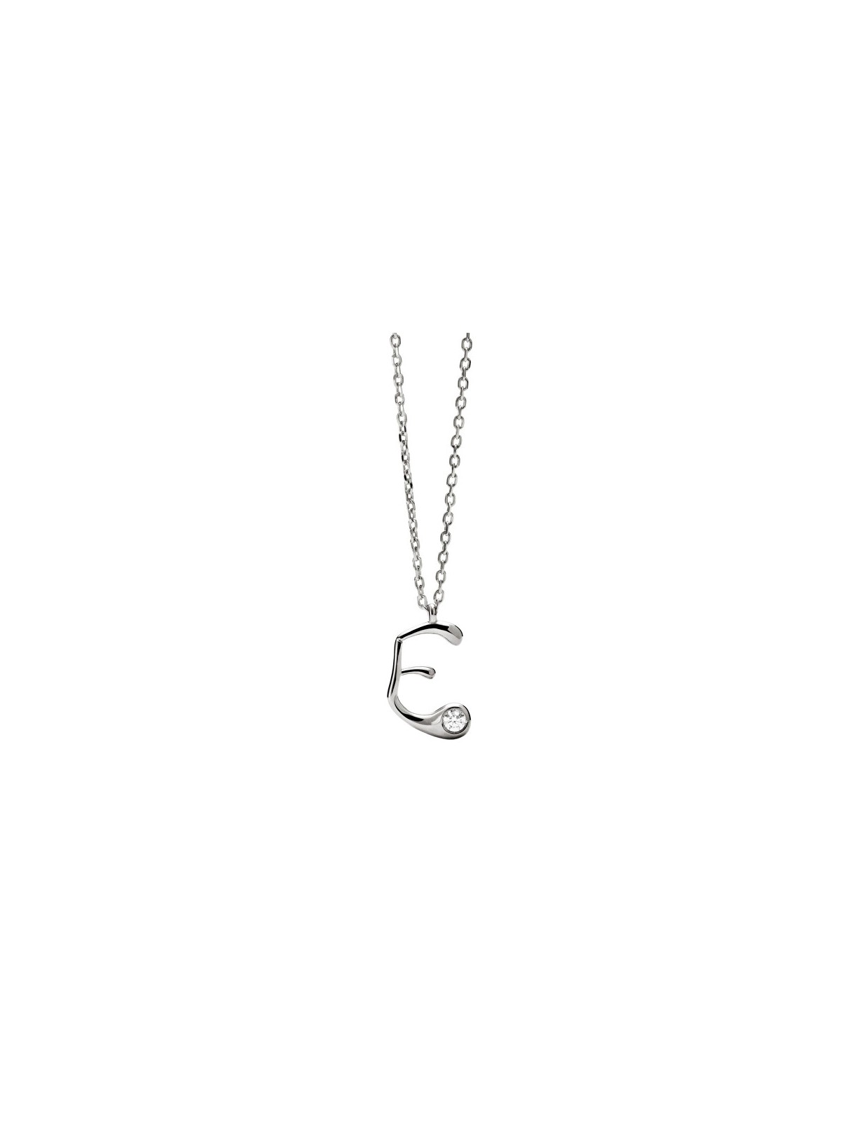 PDPAOLA Collana in argento con iniziale "E" CO02-B78-U catena, ciondolo donna