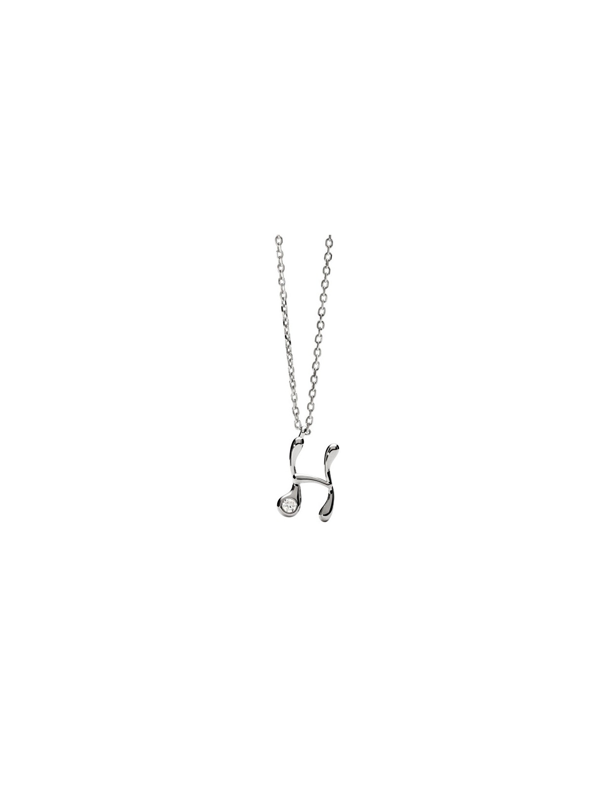 PDPAOLA Collana in argento con iniziale "H" CO02-B81-U catena, ciondolo donna