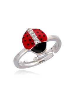 MOISS Anello giocoso in argento a forma di coccinella con zirconi R0004044 donna