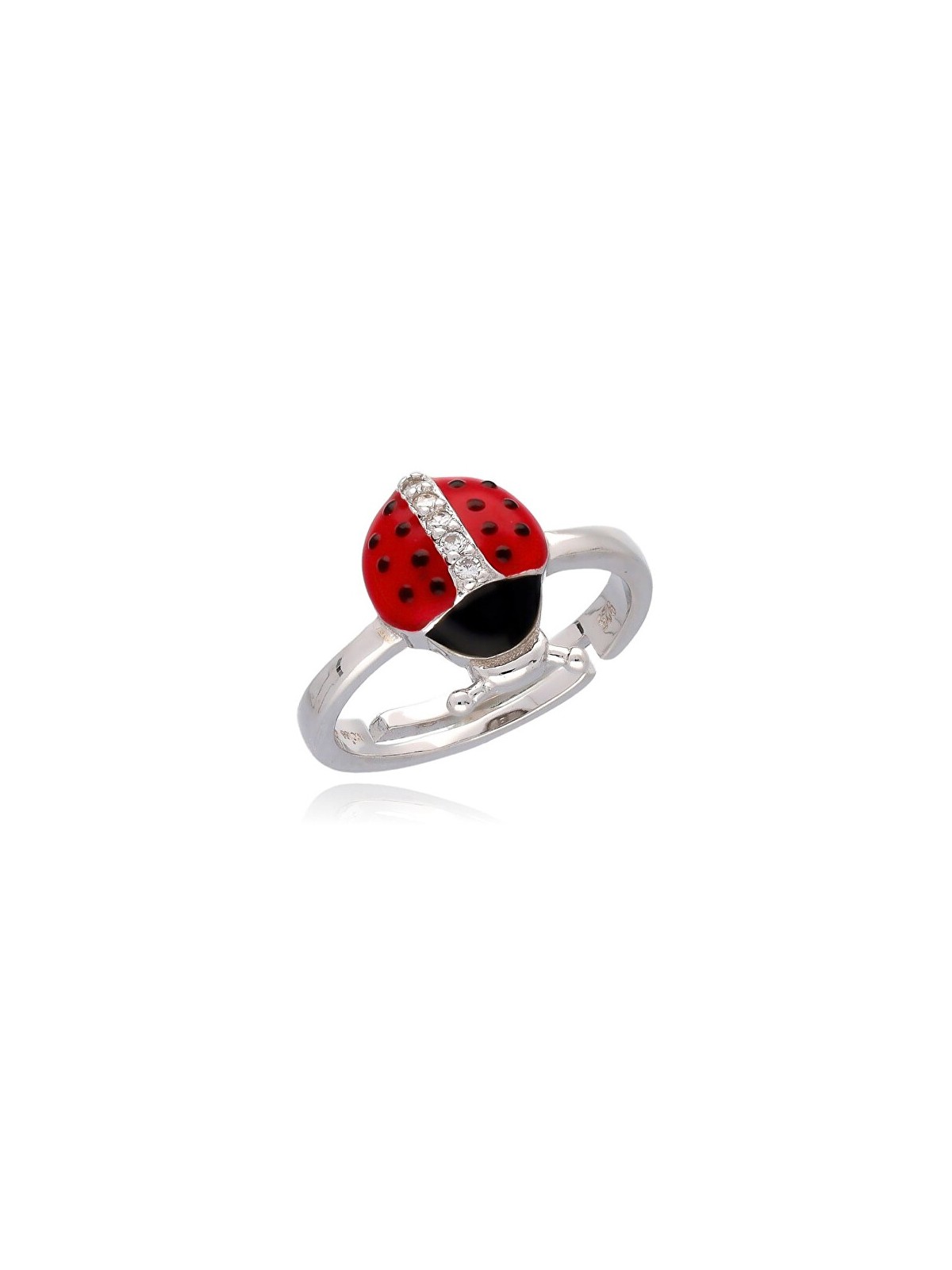 MOISS Anello giocoso in argento a forma di coccinella con zirconi R0004044 donna