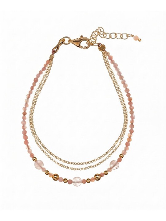 Alisia Bracciale triplo placcato oro con opale rosa AL3054.01.046 donna