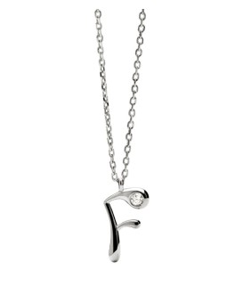 PDPAOLA Collana in argento con iniziale "F" CO02-B79-U catena, ciondolo donna