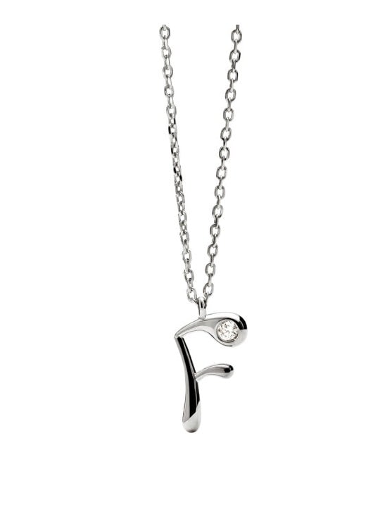 PDPAOLA Collana in argento con iniziale "F" CO02-B79-U catena, ciondolo donna