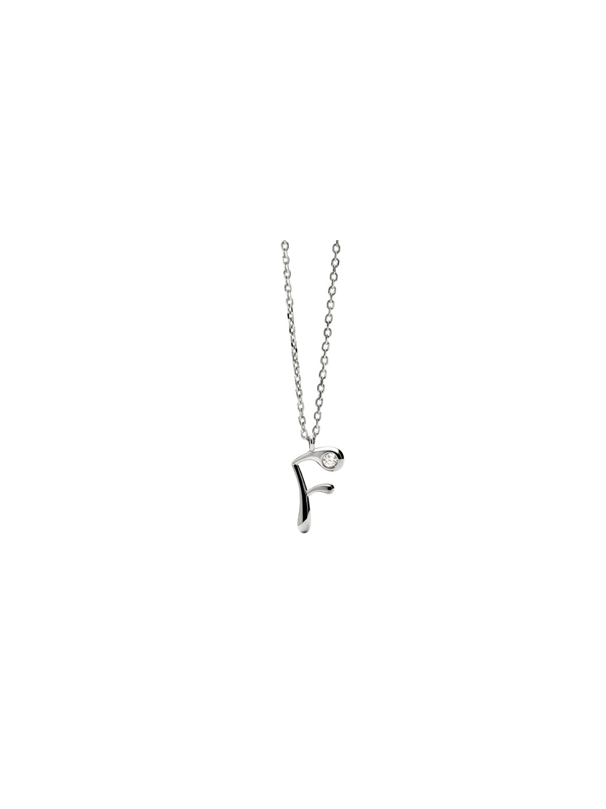 PDPAOLA Collana in argento con iniziale "F" CO02-B79-U catena, ciondolo donna