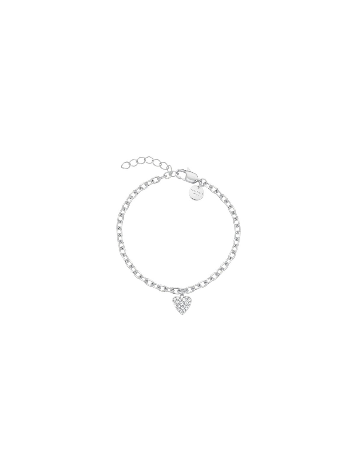 Rosefield Bracciale da donna in acciaio con cristalli, modello Chunky Heart JBCHS-J1322 donna