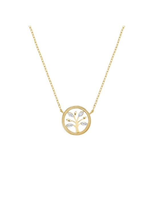 Rosefield Collana placcata in oro con cristalli Albero della Vita JNLNG-J1319 donna