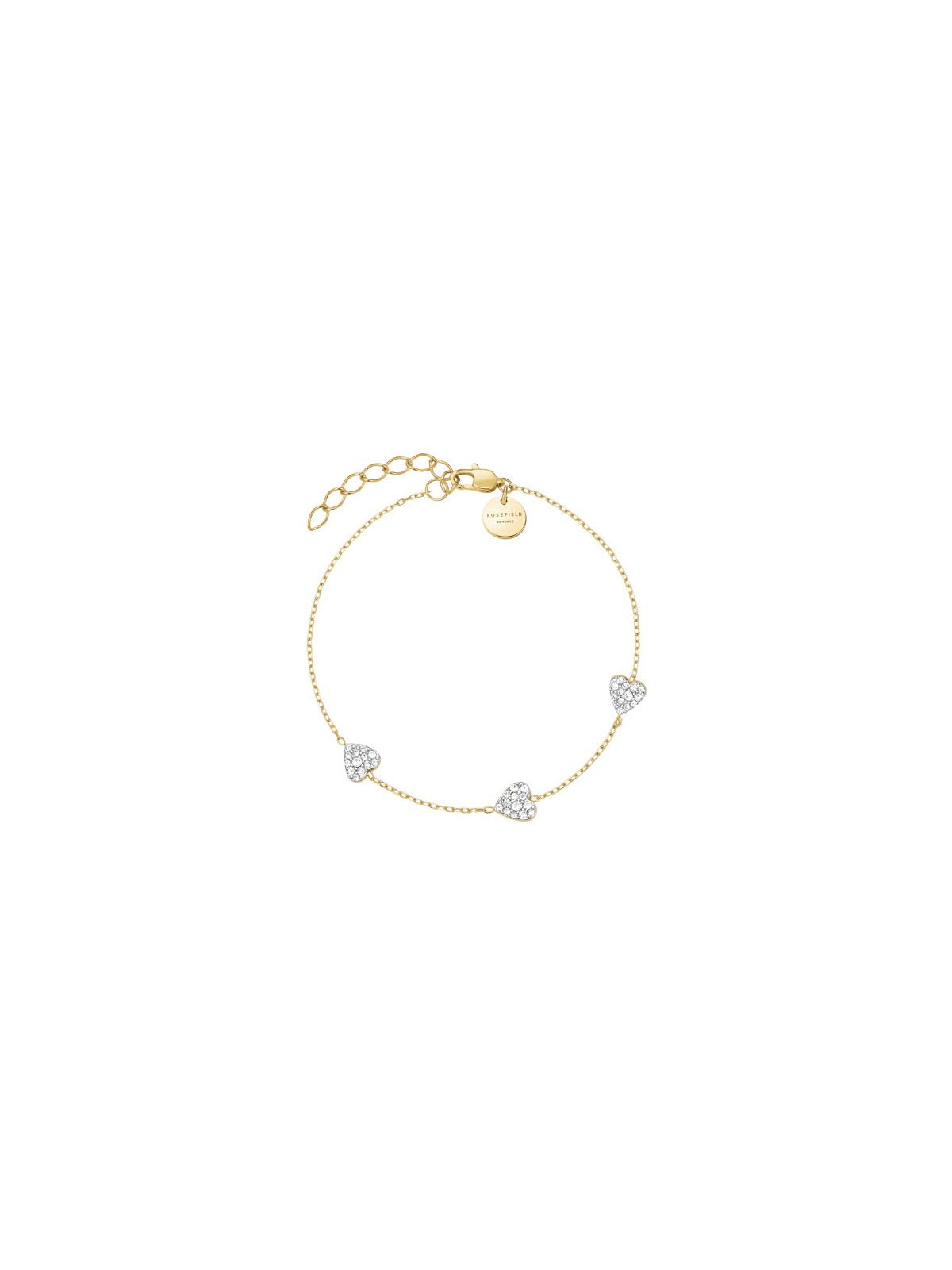 Rosefield Bracciale da donna placcato oro con cuori JB3HG-J1278 donna
