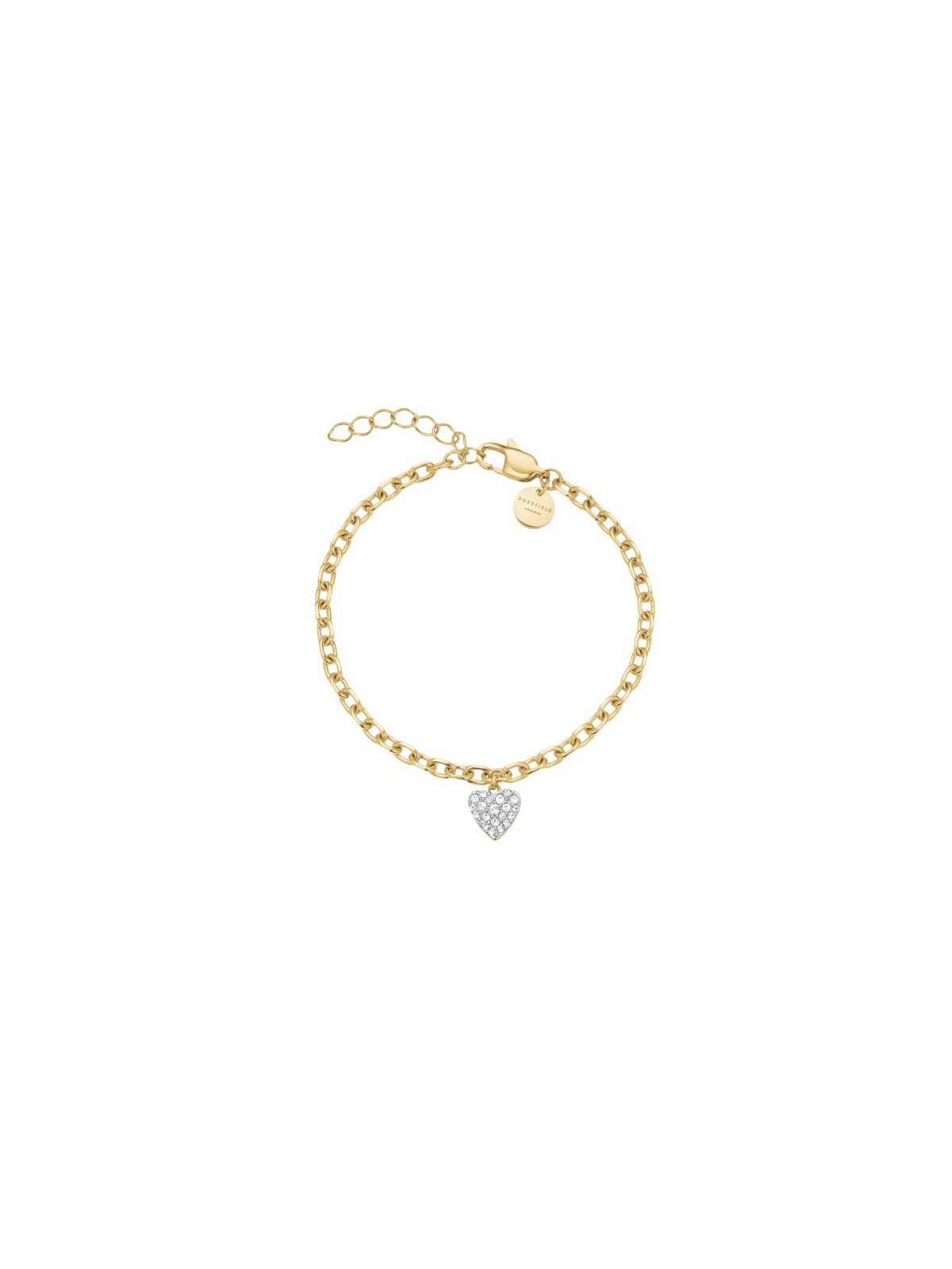Rosefield Bracciale da donna placcato oro con cristalli Chunky Heart JBCHG-J1279 donna