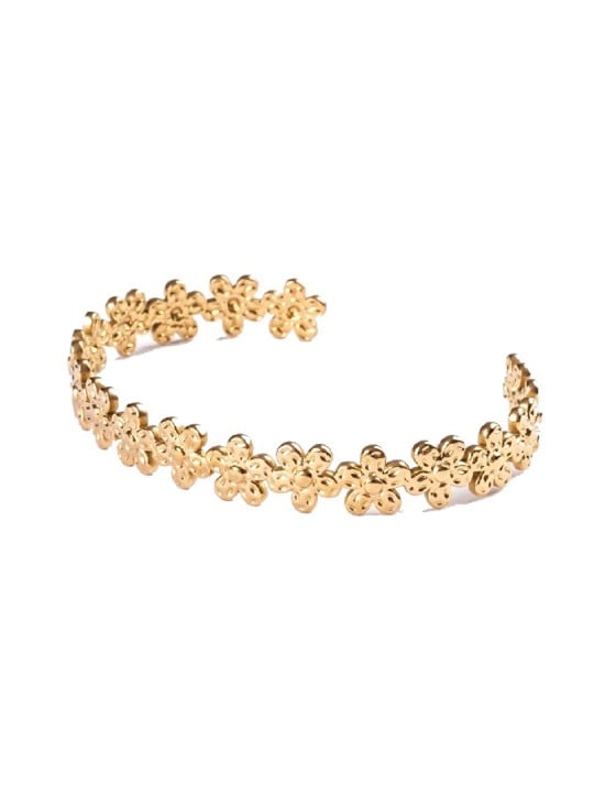 Emily Westwood Bracciale a fiore in acciaio massiccio placcato oro EWB250165G donna
