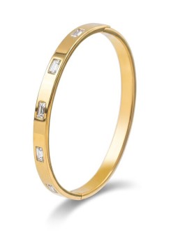 Marc Malone Elegante bracciale solido con cristalli trasparenti Doré MCB250400G donna