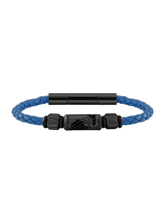 Police Bracciale da uomo in pelle blu PJ26466BLN02A uomo