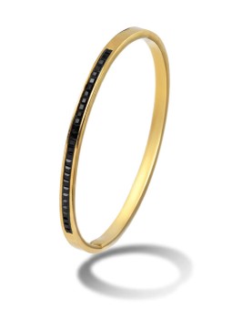 Emily Westwood Bracciale solido con cristalli neri Vera EWB250394G donna