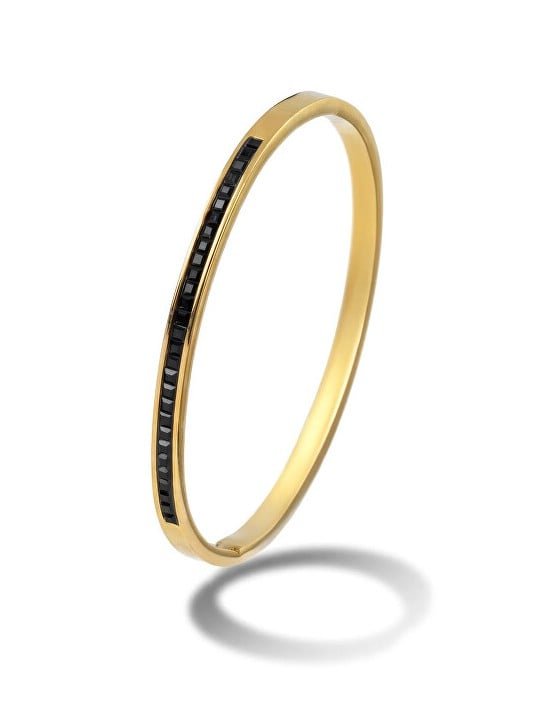 Emily Westwood Bracciale solido con cristalli neri Vera EWB250394G donna