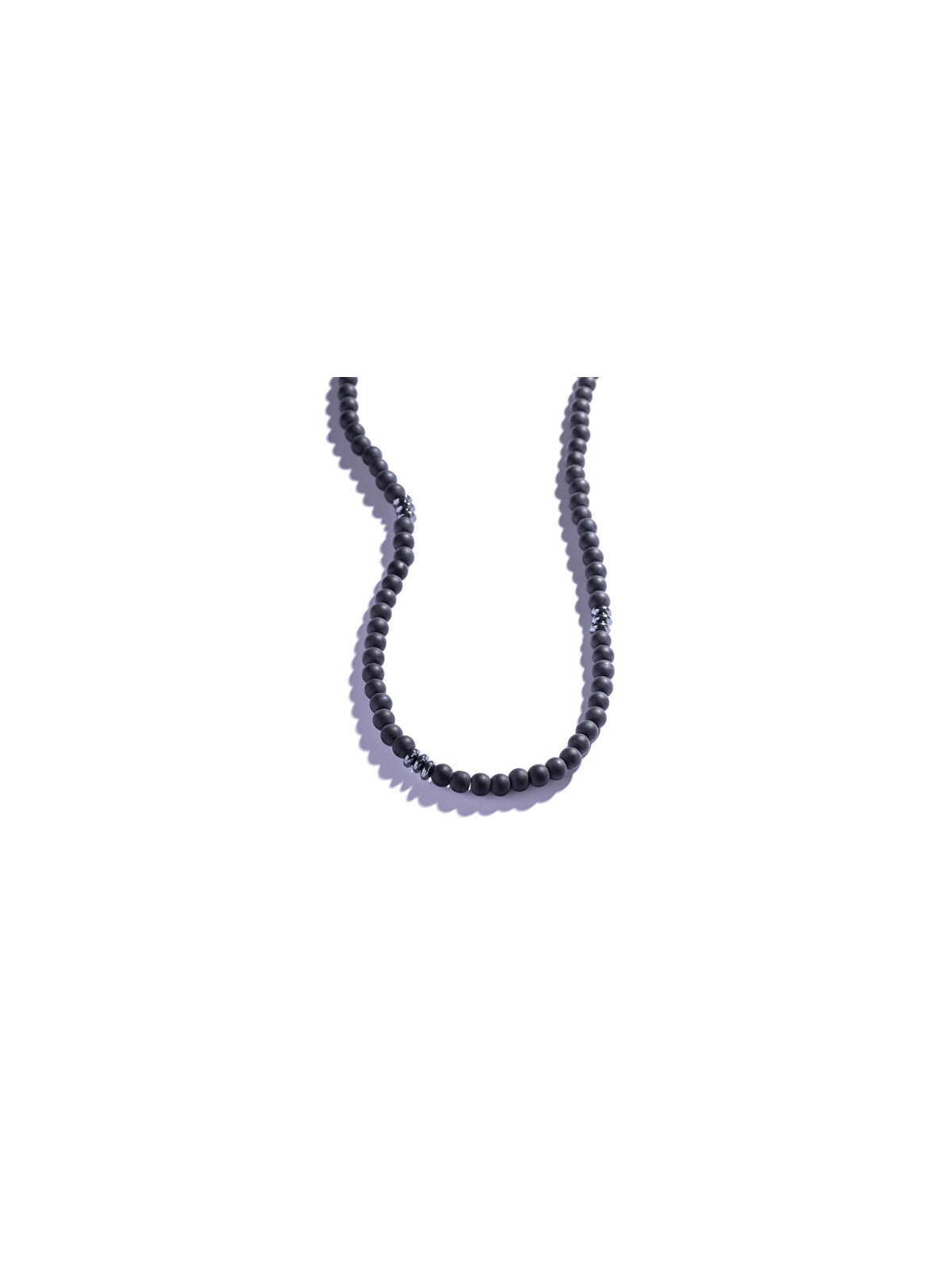 Marc Malone Collana da uomo con perline nere MCGN5078 uomo
