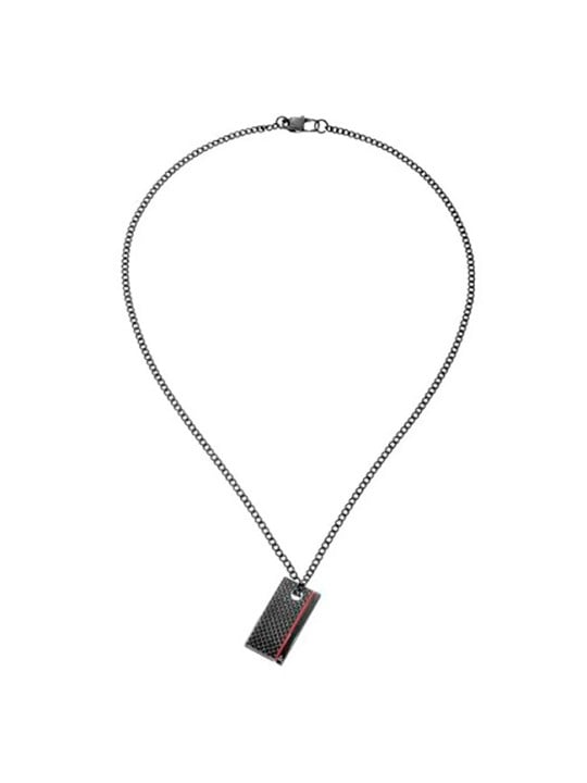 Guess Collana da uomo in acciaio con pendente in carbonio CMN80801 uomo