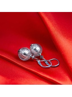 Lampglas Orecchini scintillanti in madreperla argentata con argento sterling e perle di vetro EBO5/CHI donna
