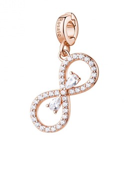 Rosato Ciondolo Infinity placcato oro con zirconi cubici Story RZ263 donna