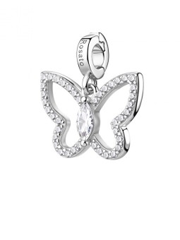 Rosato Ciondolo a forma di farfalla in argento con zirconi cubici, modello RZ264R donna
