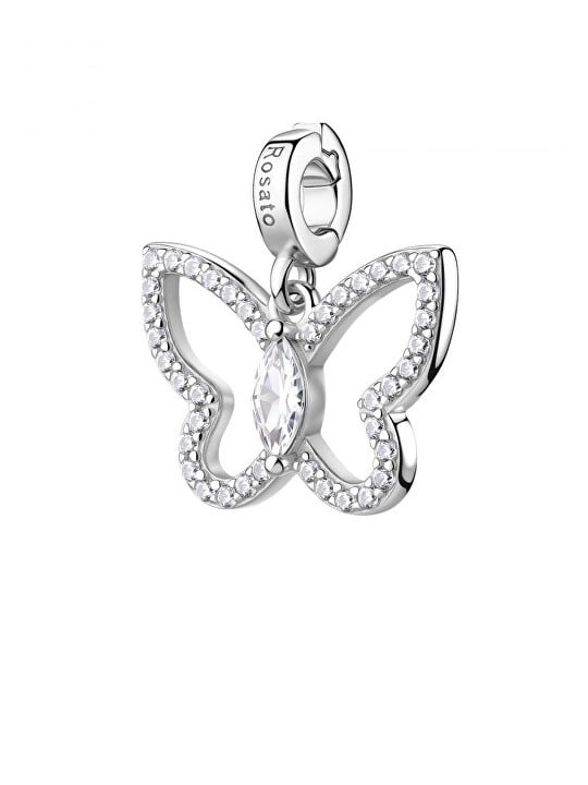 Rosato Ciondolo a forma di farfalla in argento con zirconi cubici, modello RZ264R donna