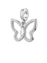 Rosato Ciondolo a forma di farfalla in argento con zirconi cubici, modello RZ264R donna