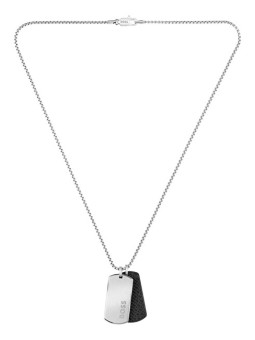 Hugo Boss Collana in acciaio con insegne militari Devon 1580760 uomo