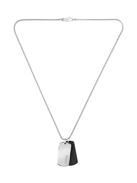 Hugo Boss Collana in acciaio con insegne militari Devon 1580760 uomo