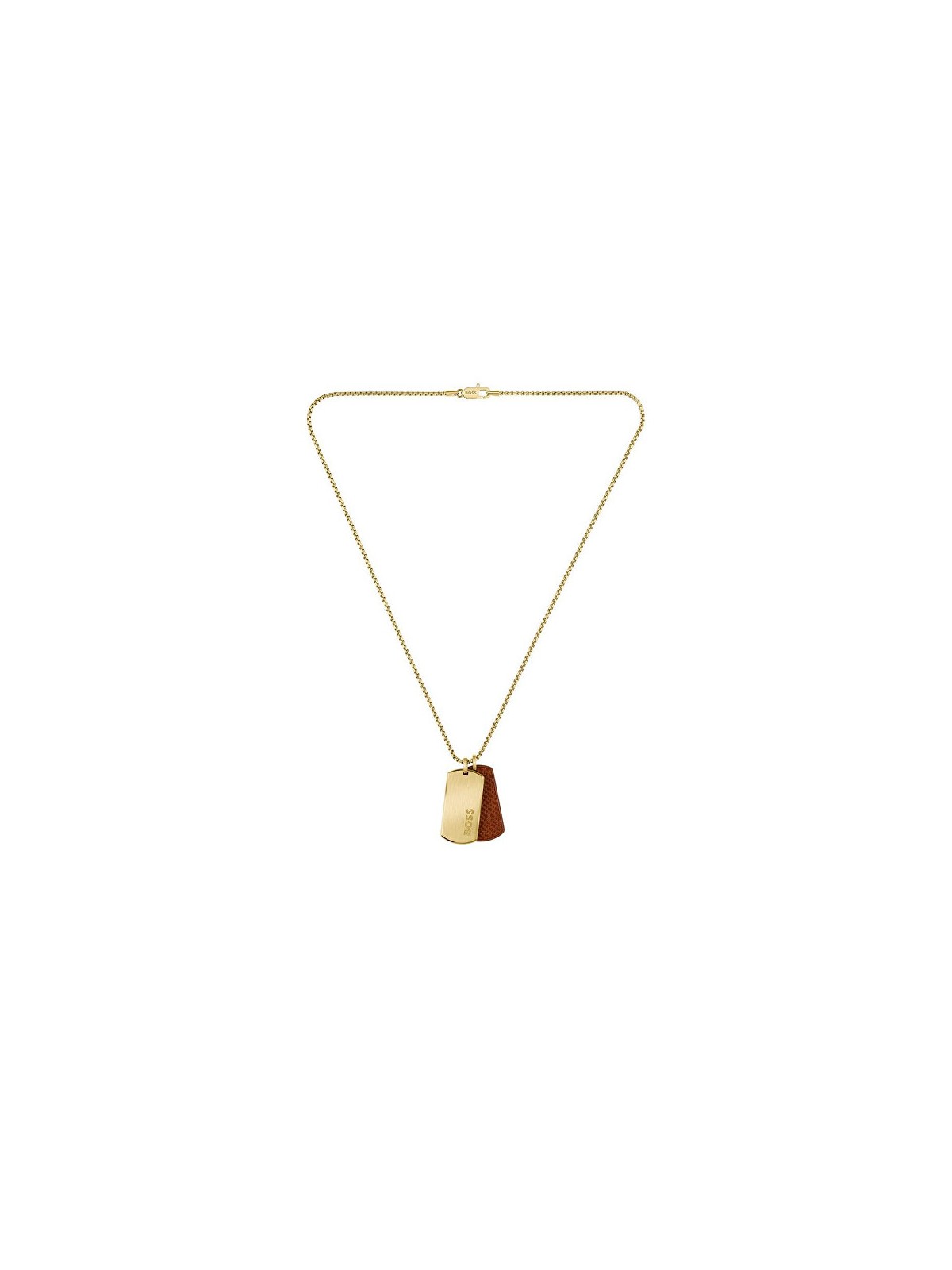 Hugo Boss Collana placcata oro con distintivi militari Devon 1580835 uomo
