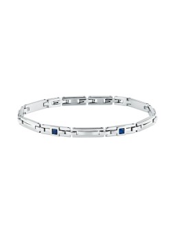 Morellato Elegante bracciale in acciaio con zirconi blu Motown SALS130 uomo