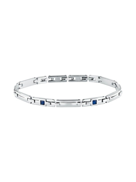 Morellato Elegante bracciale in acciaio con zirconi blu Motown SALS130 uomo