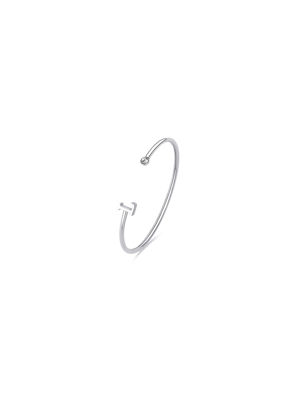 S'Agapõ Bracciale aperto a tinta unita con la lettera L Click SCK223 donna