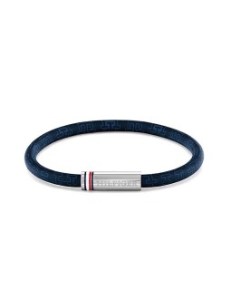 Tommy Hilfiger Bracciale da uomo blu in similpelle con cordino stampato 2790702 uomo