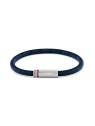 Tommy Hilfiger Bracciale da uomo blu in similpelle con cordino stampato 2790702 uomo