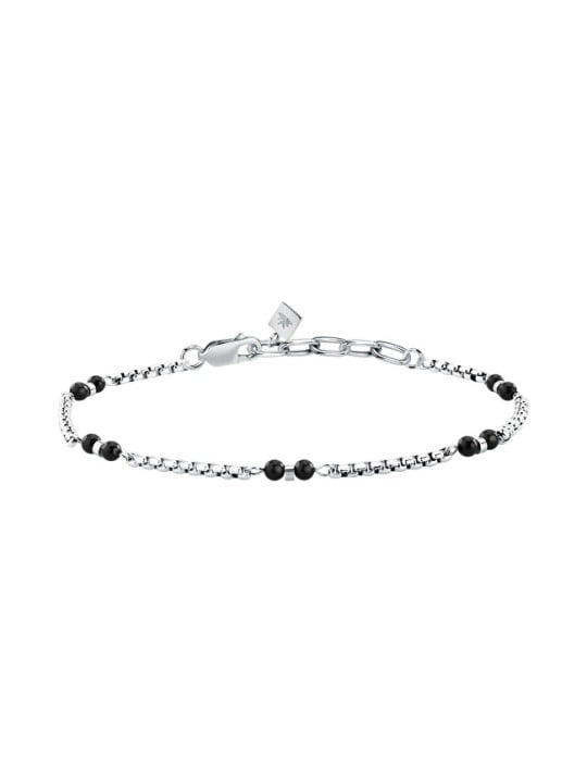 Morellato Bracciale da uomo in acciaio con perle di onice Terra S1754 uomo
