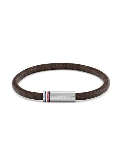 Tommy Hilfiger Bracciale da uomo marrone in similpelle con cordino stampato 2790703 uomo