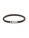 Tommy Hilfiger Bracciale da uomo marrone in similpelle con cordino stampato 2790703 uomo