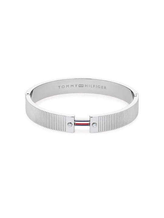 Tommy Hilfiger Elegante bracciale solido con cristalli e strisce 2781045 donna