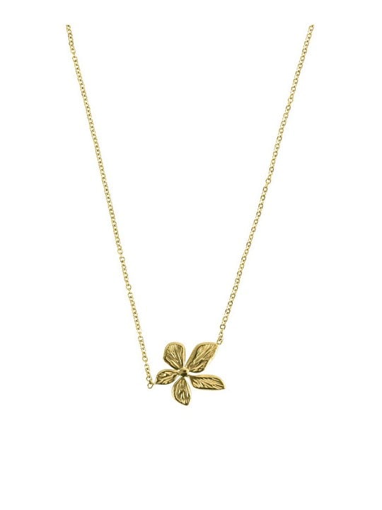 Victoria Walls Collana in acciaio placcato oro con fiore VWN260712G donna