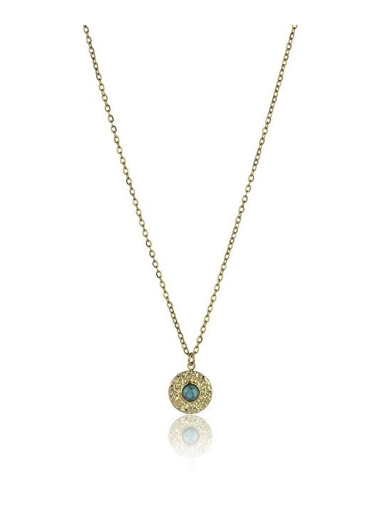 Emily Westwood Collana intramontabile placcata in oro con turchese EWN23029G donna