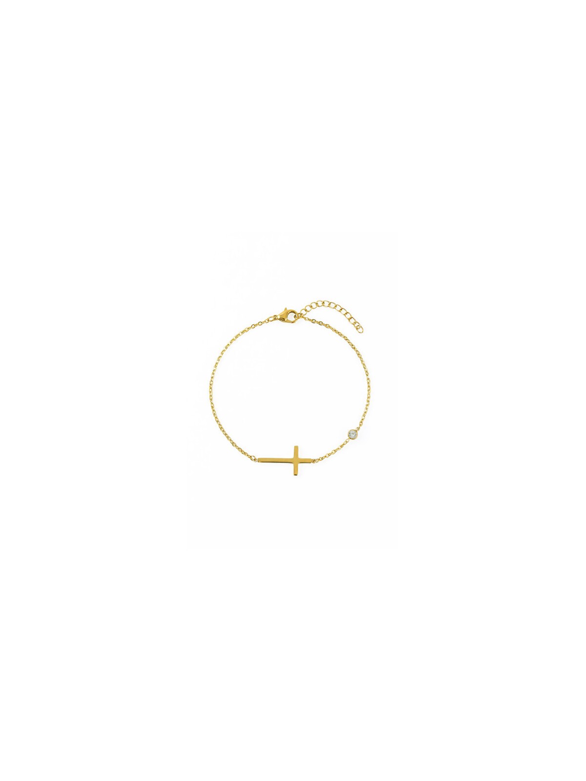 Emily Westwood Delicato bracciale in acciaio con croce EWB260608G donna
